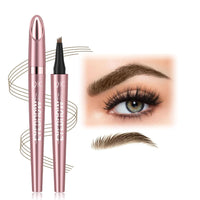 HOPHAT Magic Liquid Eyebrow Pencil - New 4 Tip Microblade Eyebrow Pen, Eyebrow Contouring Pen, Natural Long-Lasting Hair-Like Defined Brows Microblading Eyebrow Pencil (# 01)