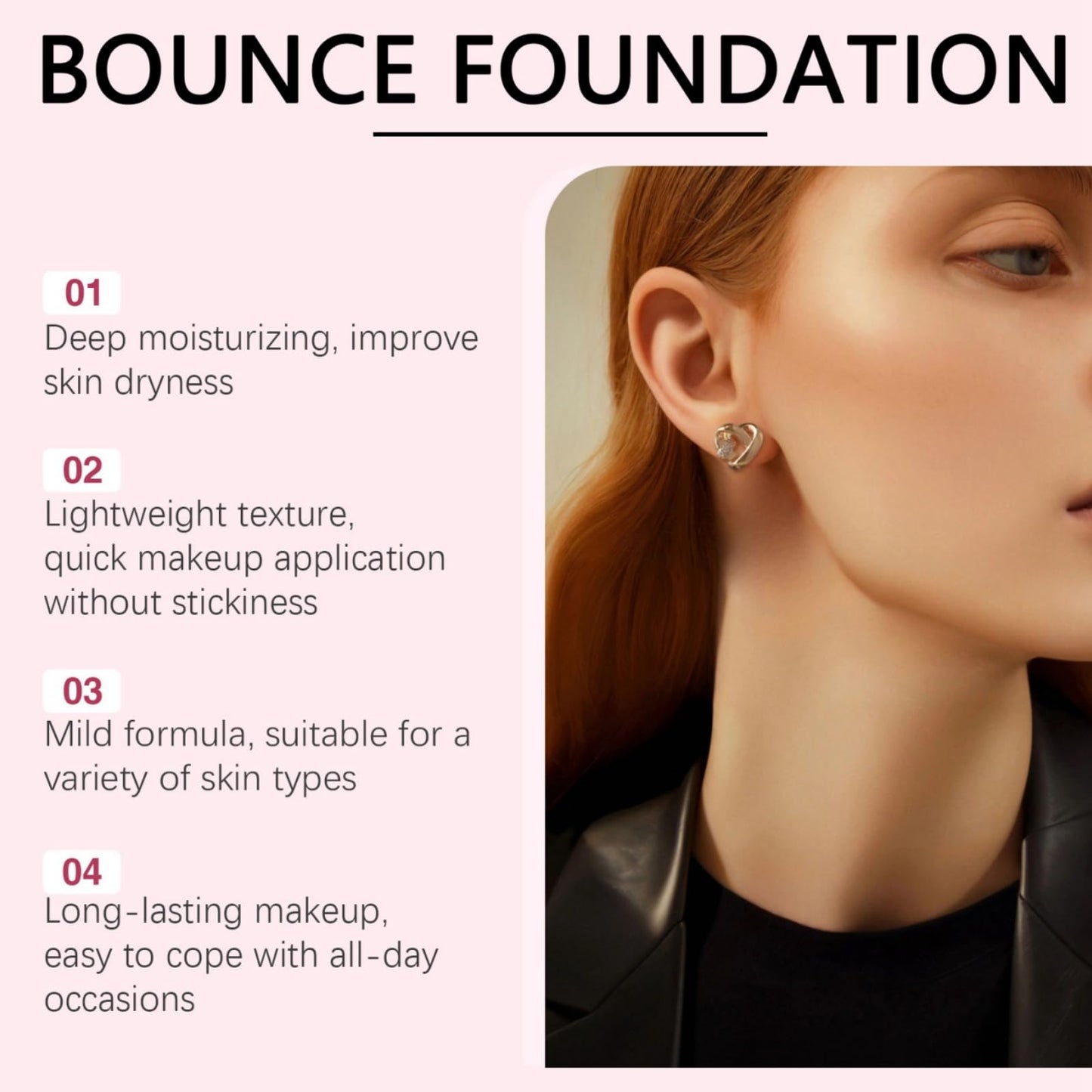 Ruojiar Peptide Bounce Balm Foundation,Foundation Full Coverage,Creamy Balm Foundati/on,Wrinkle Filler Primer,Moisturising Anti-Ageing Make-Up,Moisturizing Lasting Skin Cushion,Smoothes Skin Texture#Natural