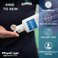 PHYSIQUE Physique Massage Lotion 200ml - Lightly Oiled Non-Greasy, Enriched with Aloe Vera, Camomile & Vitamin E for Sports Massage, Spa, Physiotherapy and Deep Tissue - Dermatologically Tested