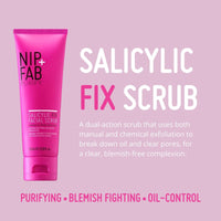 cNip + Fab Salicylic Acid Fix Scrub for Face with Vitamin E and Volcanic Rock Exfoliating Facial Cleanser Exfoliant for Pores and Oil Control, 75 ml