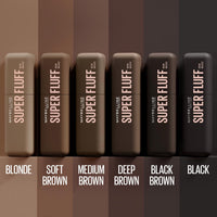 Maybelline New York Superfluff Brow Mousse, Soft, Full Brows, All Day Wear, Airy Volumising Mousse, Stiff Resistant, Flake Resistant, Black Brown (Shade 262)