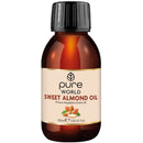 Pure World Premium Sweet Almond Oil 100ml – 100% Natural, Cold-Pressed & Undiluted | Massage & Body Moisturiser for Skin & Hair | Vegan, Edible