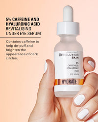 Revolution Beauty London Revolution Skincare London 5% Caffeine and Hyaluronic Acid Under Eye Serum, Reduces Dark Circles Puffiness, Vegan Cruelty-Free, 30ml