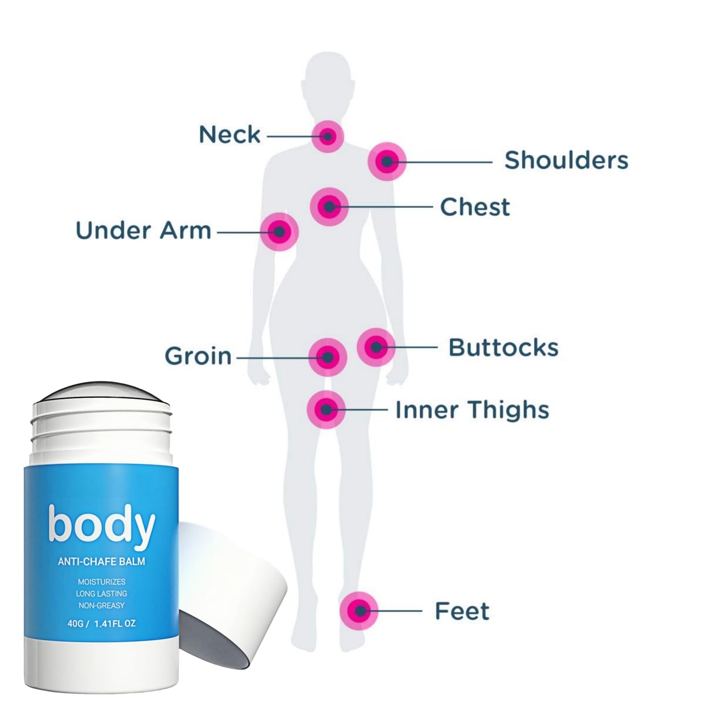 SEMECOMER Anti Chafing Cream & Body Glide Anti-Chafe Balm : Water & Sweat-Proof Balm to Prevent Thigh Rashes, Sport Chafing & Dryness. Long-Lasting Anti-Friction Protection. Sports And Fitness Personnel Needs
