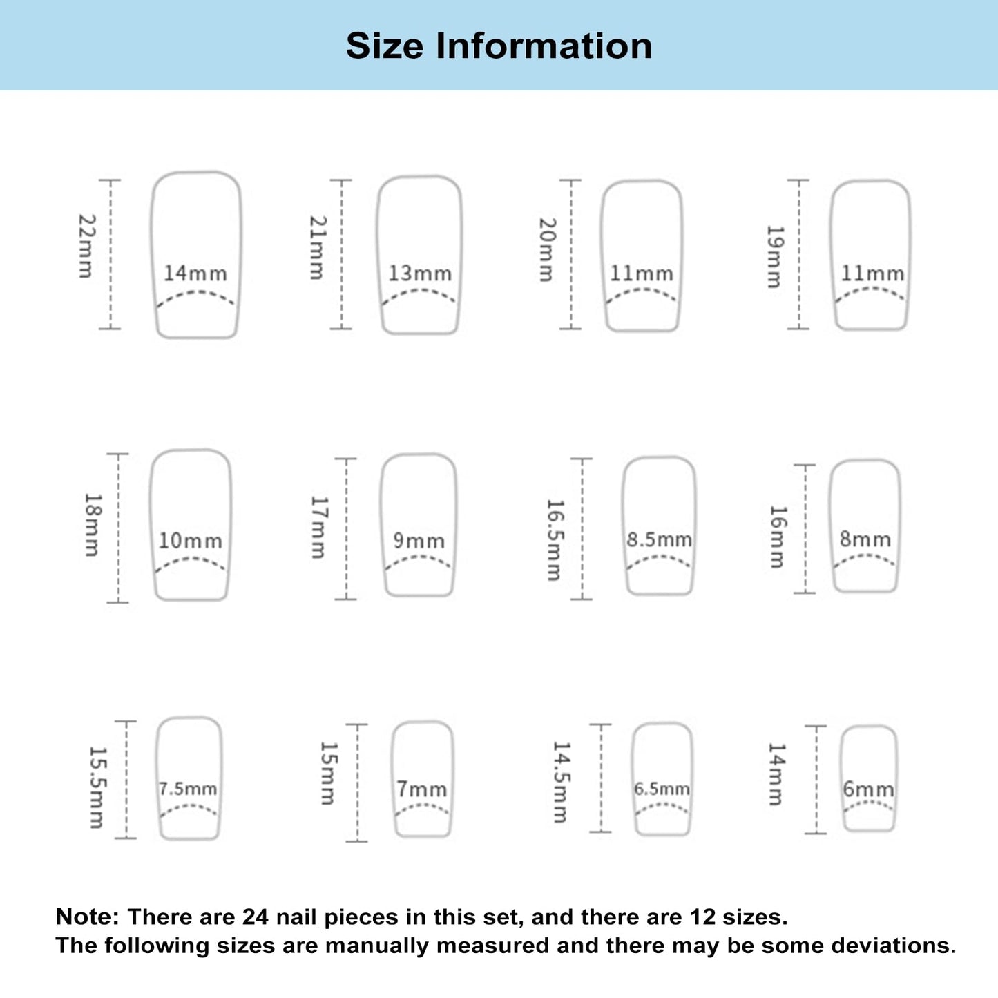 AVZXXKUF 24PCS French Square False Nails with Rhinestone Design Romantic and Elegant Medium Press on Nails Glossy Fake Nails Full Cover Acrylic Nails for Women or Girls