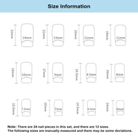 AVZXXKUF 24PCS French Square False Nails with Rhinestone Design Romantic and Elegant Medium Press on Nails Glossy Fake Nails Full Cover Acrylic Nails for Women or Girls