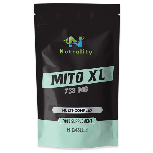Nutrality Mito XL Supplement, 738mg | Mitochondrial Energy Optimizer, Healthy Mitochondria, Cellular Energy, Cognitive Support, Brain Health | 1 Month Supply, 60 Vegan-Friendly Capsules