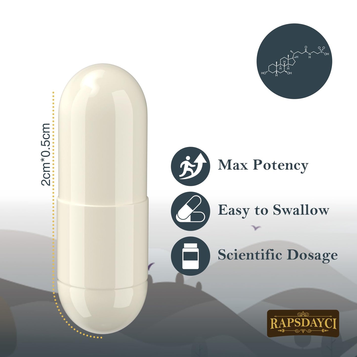 Ultra Strength TUDCA (1200mg Per Serving), 60 Capsules - Tauroursodeoxycholic Acid, Liver Support Supplement, Enhances Proper Bile Production, Boosts Digestion and Immune System Support