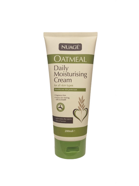 Nuage Oatmeal Daily Moisturizing Cream for All Skin Types with Soothing Oatmeal Extracts, Hydrating and Nourishing Formula, 200ml Tube