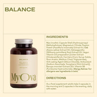 MyOva Balance PCOS Supplement - 30-Day Supply - 2000mg Myo-Inositol for PCOS Support - Complex Includes Ashwagandha and Magnesium to Support Energy, Mood and Hormonal Balance – UK Manufactured