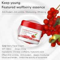 Wolfberry Facial Cream Anti-oxidant improve Tone Face Cream Hyaluronic Acid Moisturizing Anti-aging Firming Goji Berry Cream