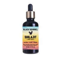 Shakra Health Black Squirrel Himalayan Shilajit Liquid Drops. High Strength, Pure & Potent [50ml] with Dropper. Authentic, Fulvic Acid & Natural Trace Mineral Complex. Organic & Vegan