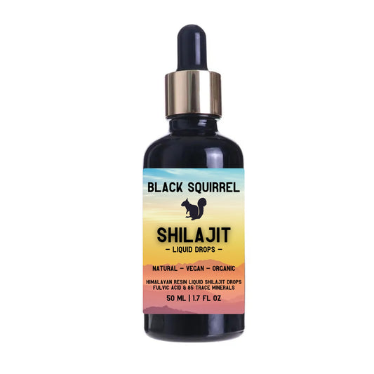 Shakra Health Black Squirrel Himalayan Shilajit Liquid Drops. High Strength, Pure & Potent [50ml] with Dropper. Authentic, Fulvic Acid & Natural Trace Mineral Complex. Organic & Vegan