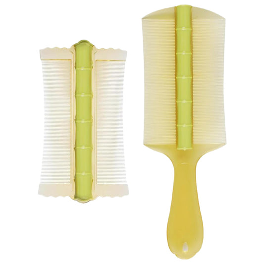 UEKPDM 2-Pack Nit Comb for Lice & Dandruff – Double-Sided Fine Tooth Comb for Flakes, Nits and Tangled Hair – Green Scalp Care Tool for Kids & Adults