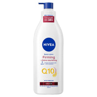 NIVEA Q10 60+ Mature Skin Body Lotion (400ml), Nourishing Firming Cream with Q10 and Argan Oil, NIVEA 72H Moisturising Cream for Ageing and Mature Skin