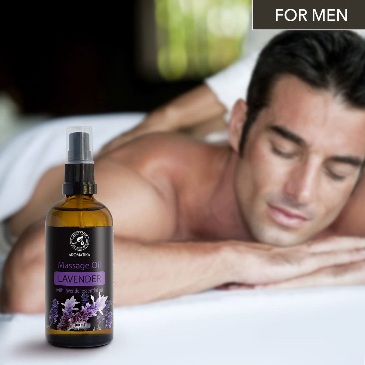 AROMATIKA trust the power of nature Massage Lavender Oil 100ml - 100% Natural Lavender Body Massage Oil - Good Sleep - De-Stress - Calming - Skin Care - Beauty - Body Massage - Soft Relaxing Aroma Oil