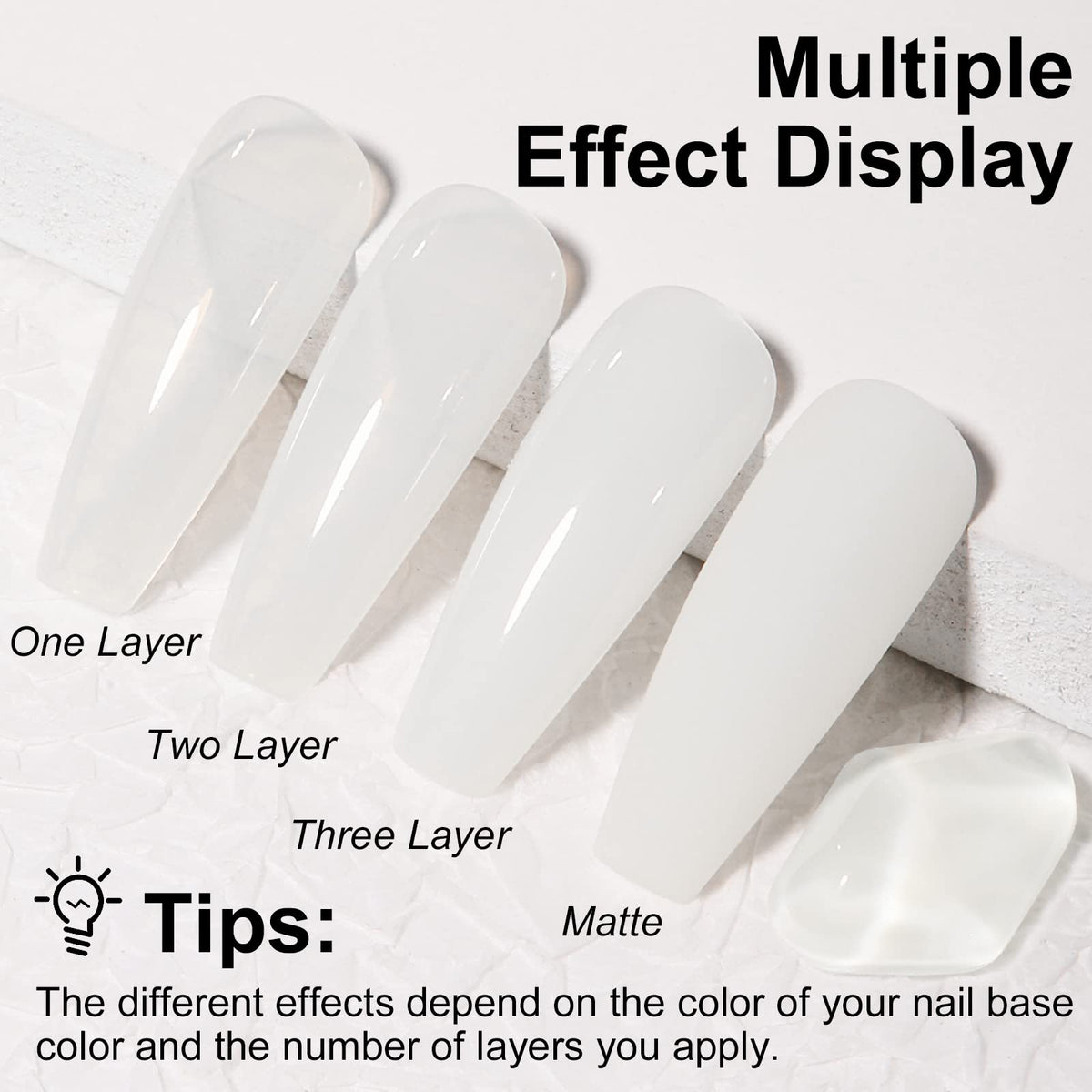 TOMICCA Milky White Gel Nail Polish-15ml Natural Gel Polish French Nail Design UV LED Gel Milky Jelly Gel Nail Polish Transparent White Soak Off Gel Polish Nail Art Gel