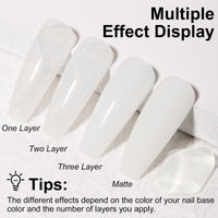 TOMICCA Milky White Gel Nail Polish-15ml Natural Gel Polish French Nail Design UV LED Gel Milky Jelly Gel Nail Polish Transparent White Soak Off Gel Polish Nail Art Gel