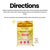 SunVit-D3 Vitamin D 1000IU - Cholecalciferol Vitamin D Tablets 1000IU Support the Maintenance of Bone, Teeth, Muscle & Immune System | UK Made, GMP Approved, Dairy & Gluten free D3 Vitamins 90 Tablets