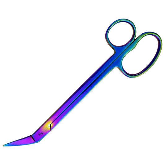Sandbros Long Handled Toenail Scissors for Toe Nails, 19cm Angled Tip Long Handled Nail Scissors for Toenails, Heavy Duty Long Handled Toenail Clippers for Thick Nails, Podiatry Tools for Ease (Multicolor)
