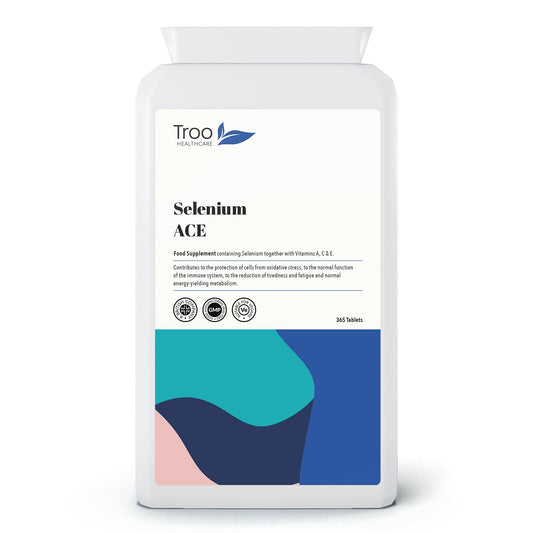 Troo Health Care Selenium ACE 365 Tablets - Daily Supplement with Vitamins A, C & E - Antioxidant Immune Support - UK Manufactured to GMP Standards