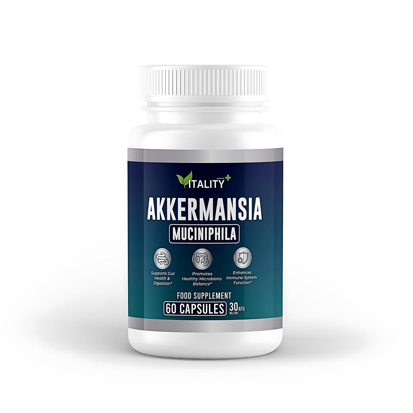 Akkermansia Probiotic & Prebiotic 30 Billion AFU with Inulin – Ultimate Gut Health, Immune Support & Weight Management – 1 Months Supply