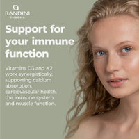 Bandini® Vitamin D3 K2 | 365 Easy Swallow Tablets 1 Year Supply | 2000 IU Vitamin D3 & 200 mcg Vitamin K2VITAL® MK-7 99% All Trans | for Bones, Teeth, Muscles, Joints & Immune System | High Strenght