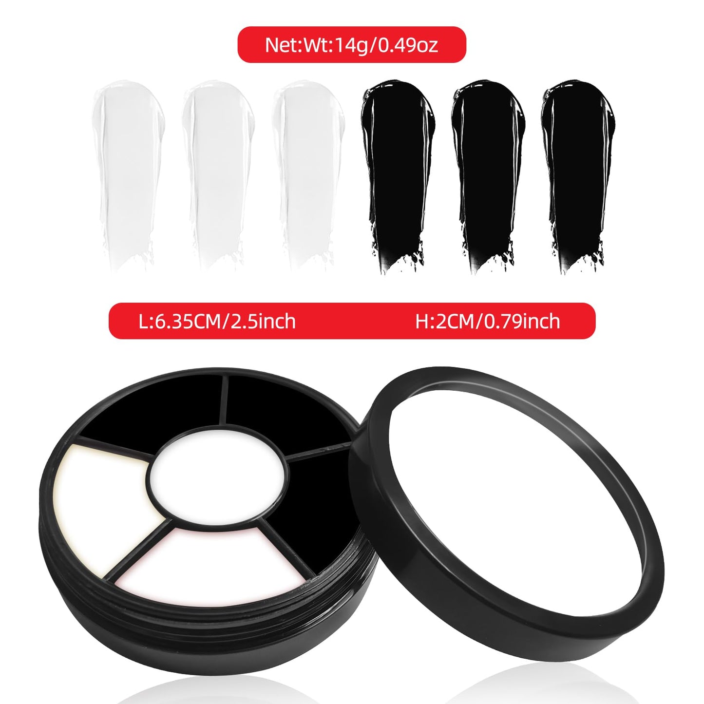 Go Ho Black and White Face Paint Palette,Cream Washable Formula Face Painting for Halloween Cosplay,Body Paint SFX Makeup Palette,Professional Skeleton Skull Makeup Palette
