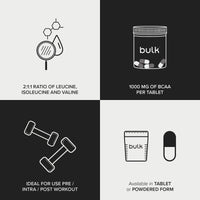 Bulk Pure Branched Chain Amino Acid (BCAA) Tablets, 1000 mg, Pack of 100, Packaging May Vary