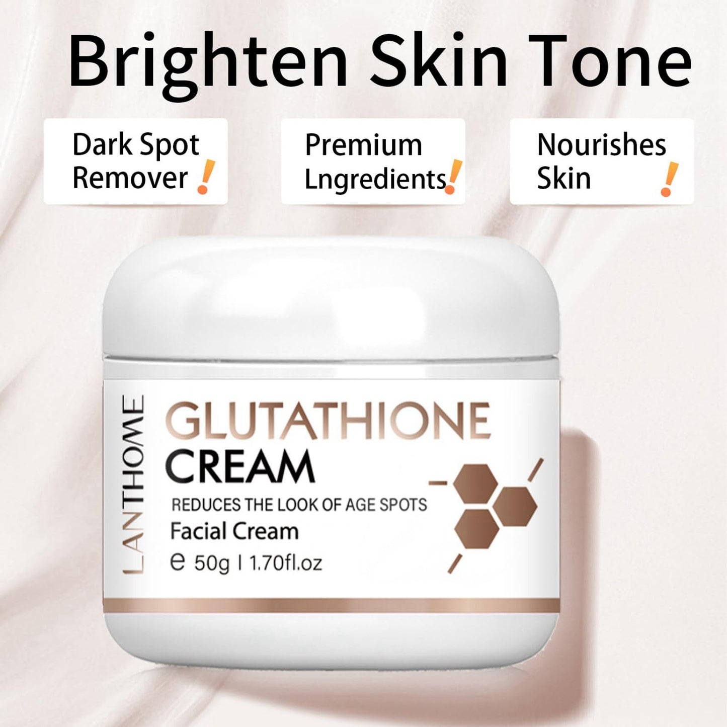 Glutathione Face Cream,Glutathione Anti-Aging Face Cream for Women & Men,Glutathione Hydrating & Whitening Cream,Dark Spot Remover for Face,Skin Brightener Cream,Face Moisturiser,Skin Care Moisturizer