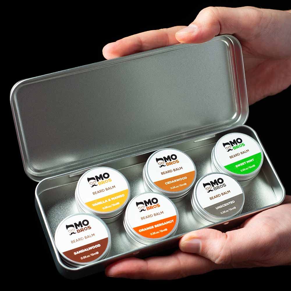 MO BRO'S Beard Balm Collection | Perfect Gifts for Men | Ideal Present for Him, Dad, Boyfriend | 6 Luxury Scented Balms in a Set