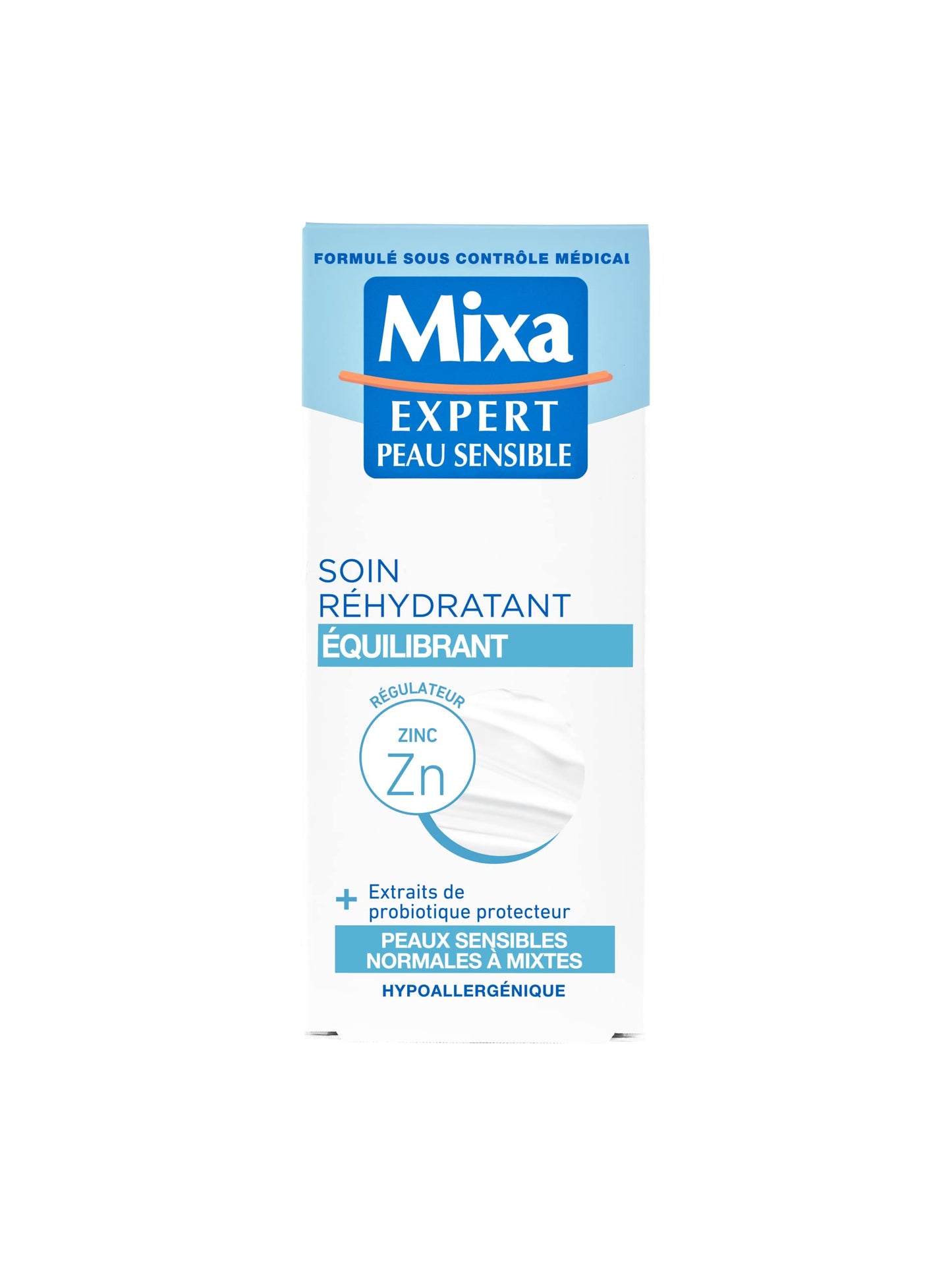 Mixa Expert Peau Sensible - Balancing Rehydrating Cream with Oat Extract + Regulating Copper - 50 ml