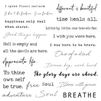 Everjoy Realistic Inspirational Quotes Words Temporary Tattoos - 20 Individual Line Pcs Waterproof Tattoos for Women and Men
