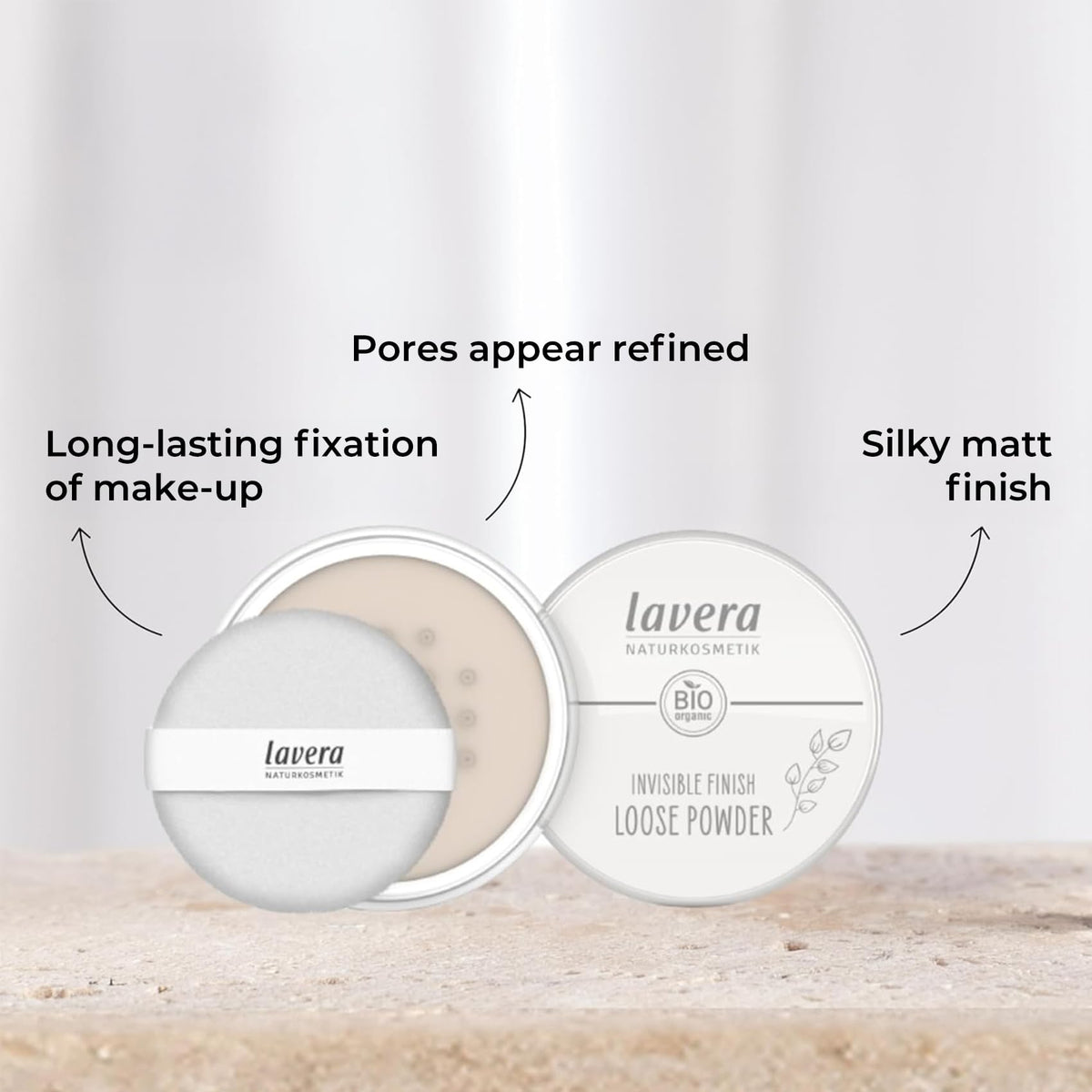 lavera Invisible Finish Loose Powder - Organic Rice and Tapioca - Sets Makeup, Transparent, Mattifying, Long-lasting - Vegan, Organic (1 x 11g)