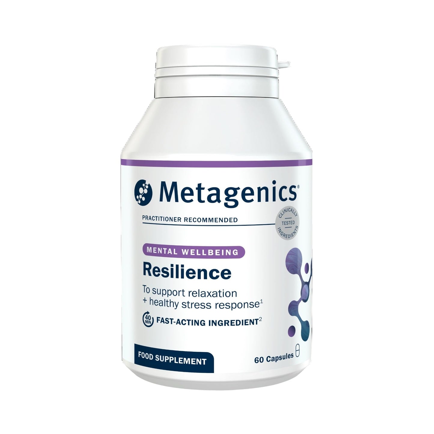 Metagenics - Resilience - Supports Fatigue - with Ashwagandha, Ginseng, Lemon Balm + Mushroom Extracts with L-theanine & Vitamins - 60 Capsules
