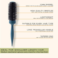 md london. mdlondon BRUSH Radial 2 (43mm Dia. Barrel). Round Hair Brush to Curl & Volumise Mid-Length Hair. Round Hairbrush for Blow Drying. Blow Dry Brush - Genuine mdlondon Hairbrushes for Women & Men