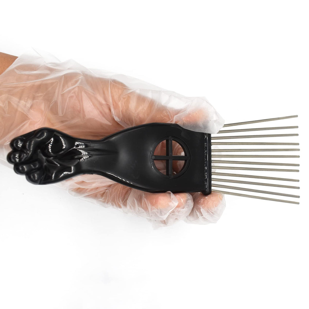 AIRERA Professional Afro Pick Hair Comb Metal Pick Comb Wide Tooth Hair Pick Comb Metal Hair Coloring Comb Wig Braid Comb Hairdressing Styling Tool for Curly Hair Style for Men Women (S)