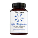 Vital Haven Magnesium Supplement - Citrate + Glycinate + Taurate with Vitamin B6 and BioPerine - 2 Capsules - UK Made
