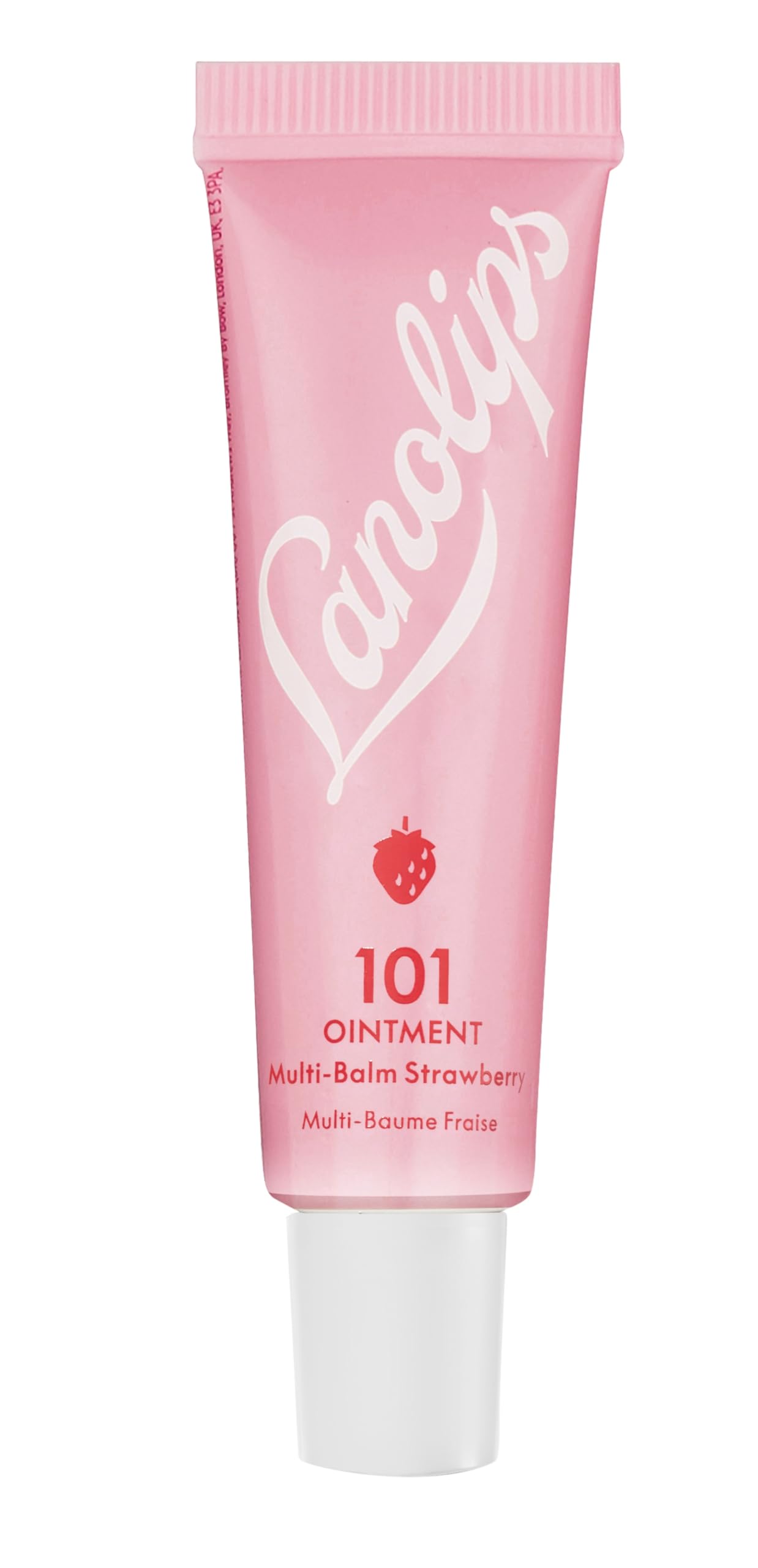 Lanolips 101 Ointment Multipurpose Superbalm Strawberry - Natural Healing Moisturizer with Lanolin - Restore + Repair Cracked Lips, Cuticles, Elbows + Dry Skin - Fragrance-Free Balm (10g / 0.35oz)
