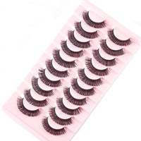 ZDHSOY 10 Pairs False Eyelashes - Russian Strip Lashes,Thick DD Curl Fluffy Wispy Faux Mink Lashes Reusable Natural Soft Eye Lashes (D-002)