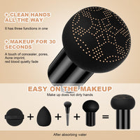 LOPHE 2 Pcs Mushroom Head Air Cushion CC Cream, Moisturizing & Oil Control Foundation Cover Concealer, Long Lasting Air Cushion CC Cream with Mushroom Makeup Sponge, Liquid Foundation CC Cream for Makeup
