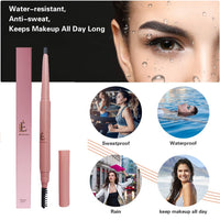 Elite Eves Dual-Ended Microblading Eyebrow Pen - 2-in-1 Waterproof Brow Pencil for Natural Hair-Like Brows, Eyebrow Makeup for Natural Looking Eyebrows, 100% Cruelty-Free (4 Colors) (Coffee)