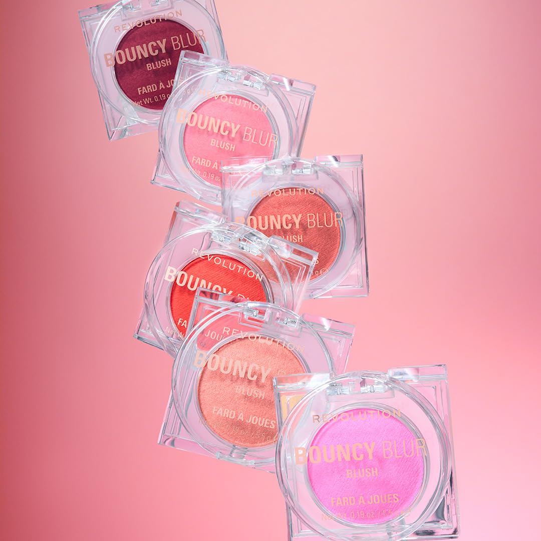 Revolution Beauty London Revolution Bouncy Blur Blush, Cheek & Lip Makeup, Buildable & Blurring Formula, Light As A Cloud Peachy Pink, Vegan & Cruelty-Free
