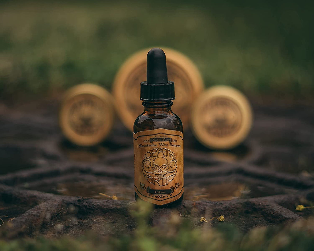 THE VINTAGE GROOMING CO. Moustache Wax Remover For Handlebar Moustaches by Death Grip Strong Hold Mustache Wax (Night Fury Mustache Wax Remover)