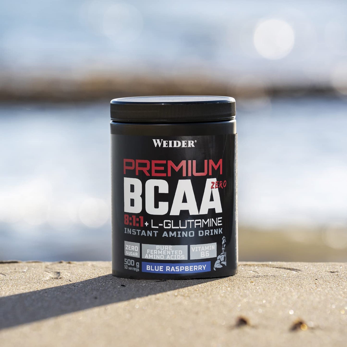 Weider Premium BCAA 8:1:1+L-Glutamine (500g) Blue Raspberry Flavour, Recovery Combination of Amino Acids with Kyowa Quality® L-Glutamine, Vitamin B6, Increases and Protects Muscle Mass, Zero Sugar, Vegan