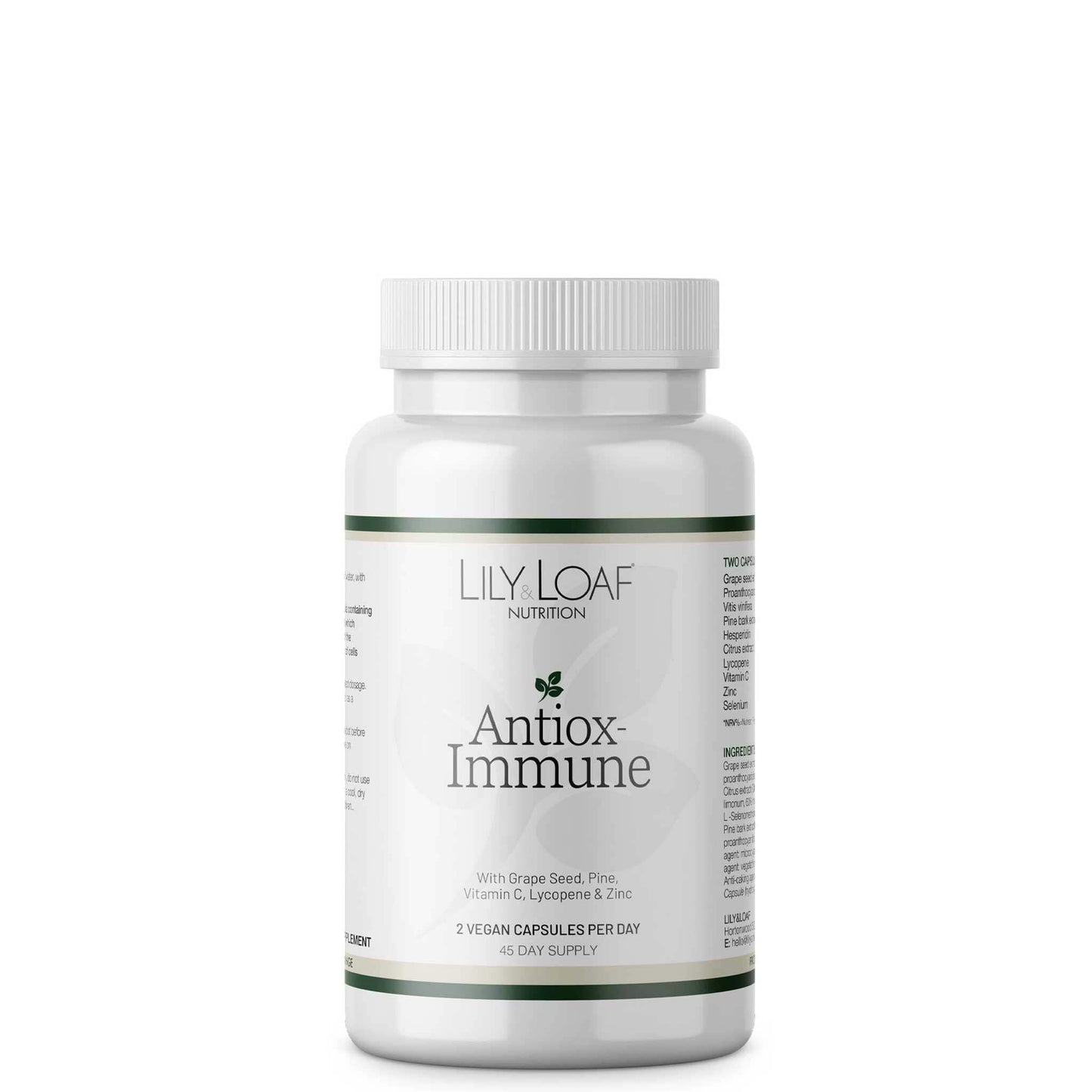 LILY & LOAF Lily & Loaf Antiox-Immune Capsules – Antioxidant Supplement with Grape Seed Extract, Vitamin C, Zinc & Selenium, 90 Vegan Capsules