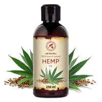 AROMATIKA trust the power of nature Hemp Oil 250ml - 100% Natural & Pure Cold Pressed Carrier Oil - Used for Skin Care - Haircare - Massage - Cosmetics - Aluminum Bottle - Oils Hemp
