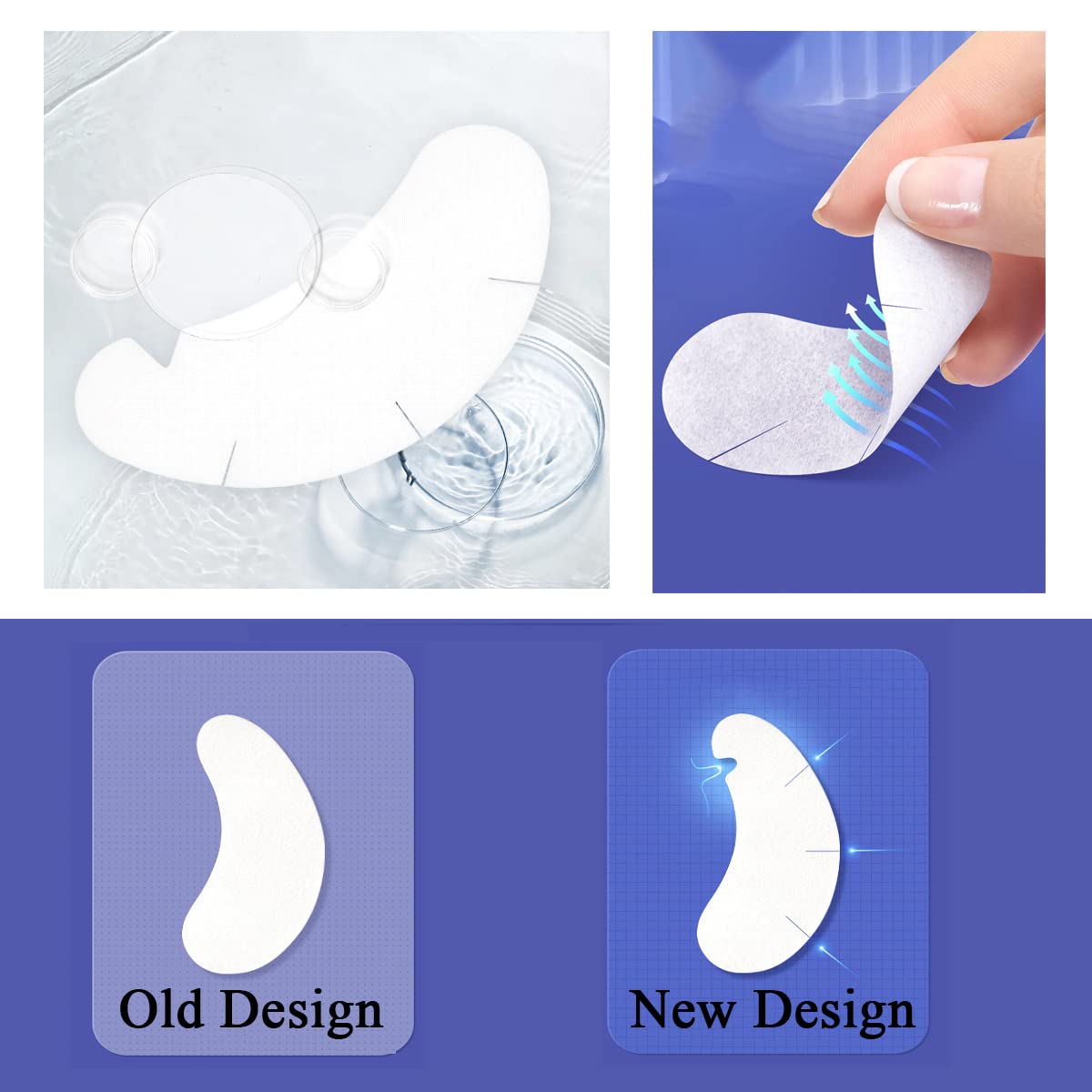 Lanjue 60 Pairs Under Eye Gel Pads, Pink Lint Free Eyelash Extension Pads with Tweezer Eye Patches Eyelash Lash Extension Lint Patches for Eyelash Extensions