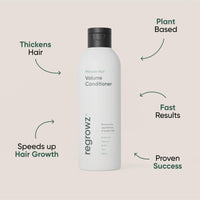 Regrowz Hair Volume Conditioner 200ml - Fine & Thinning Hair - Restore Stronger & Healthier Hair - Suitable for Men and Women - Anti Hair Loss with Biotin - Hair Growth Repair Treatment