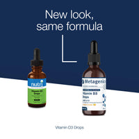 Metagenics Vitamin D3 Liquid Drops - 1000iu Vitamin D for Healthy Immune System, Bones, Muscles & Teeth - Orange, 30ml
